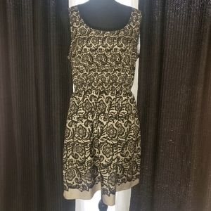 Rodarte for Target Black & Nude Lace Motif Sleeveless Mini Dress SIZE L